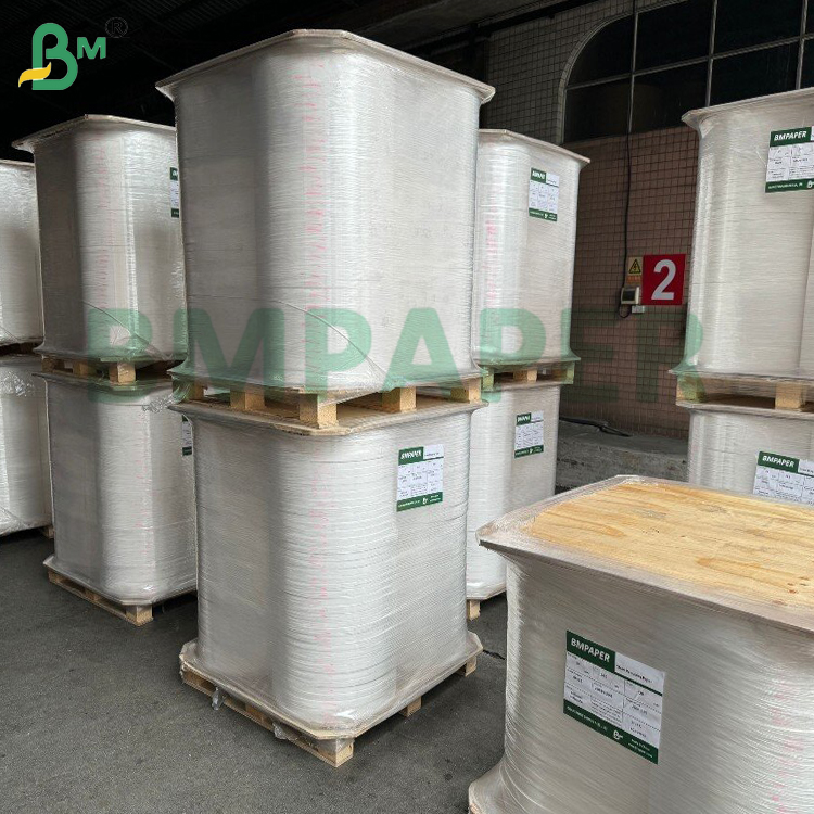 24g 28g 6000m Roll White Food Grade Good Stiffness Straw Wrapping Paper For Drink Straw Straw Packaging