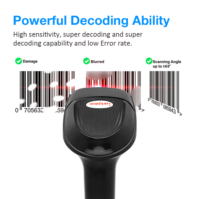 DC5V 120mA ABS PC Codabar Barcode Scanner With RS232 Interface