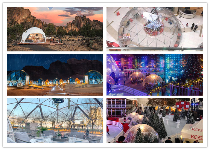 Outdoor Transparent 4 m Geodesic dome tent Bubble Camping Tent With A View Of The Stars Steel Pipes