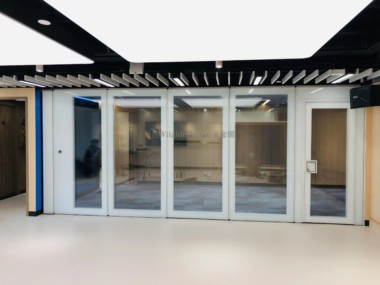 Soundproof Commercial Glass Partitions Operable Glass Wall Systems Customizable