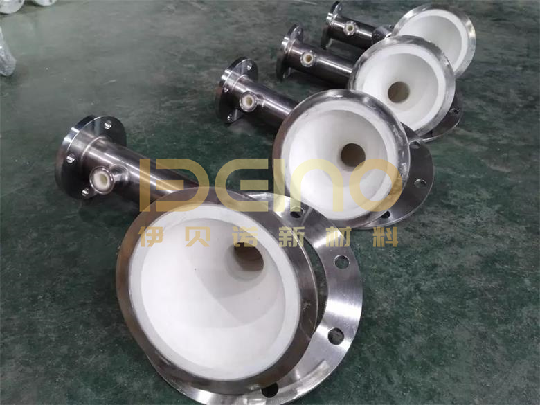 Wear Resistant Ceramic Tee Ceramic Coated Pipe For Lithium Battery
