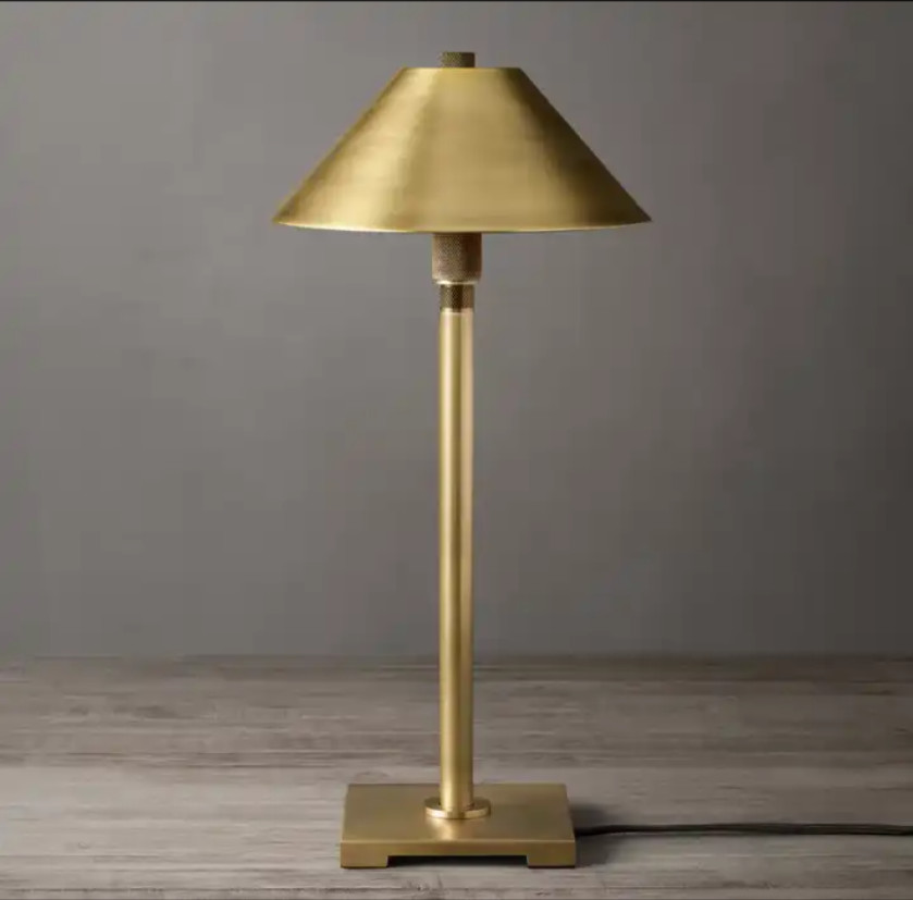 E26 / Candelabra Hardwired Rechargeable Brass Table Lamp Brass LED Desk Lamp