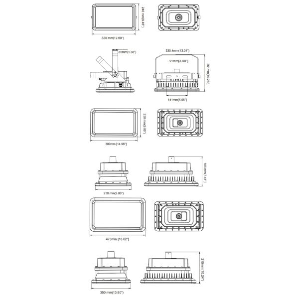 IP66 IP67 LED Explosion Proof Street Light With Dustproof EX IECEX IK10 30W 50W 60W 80W 100W