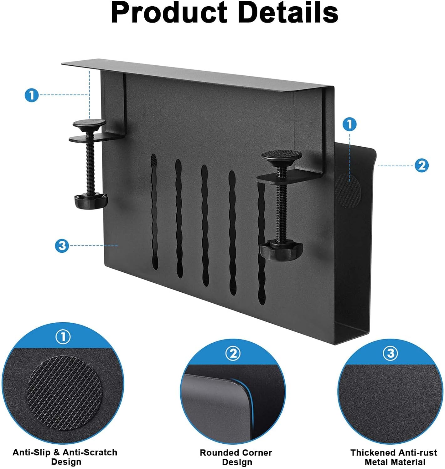 Metal Cable Tray for Under Desk Cable Organization Punch-Free Clamp on Newest Design