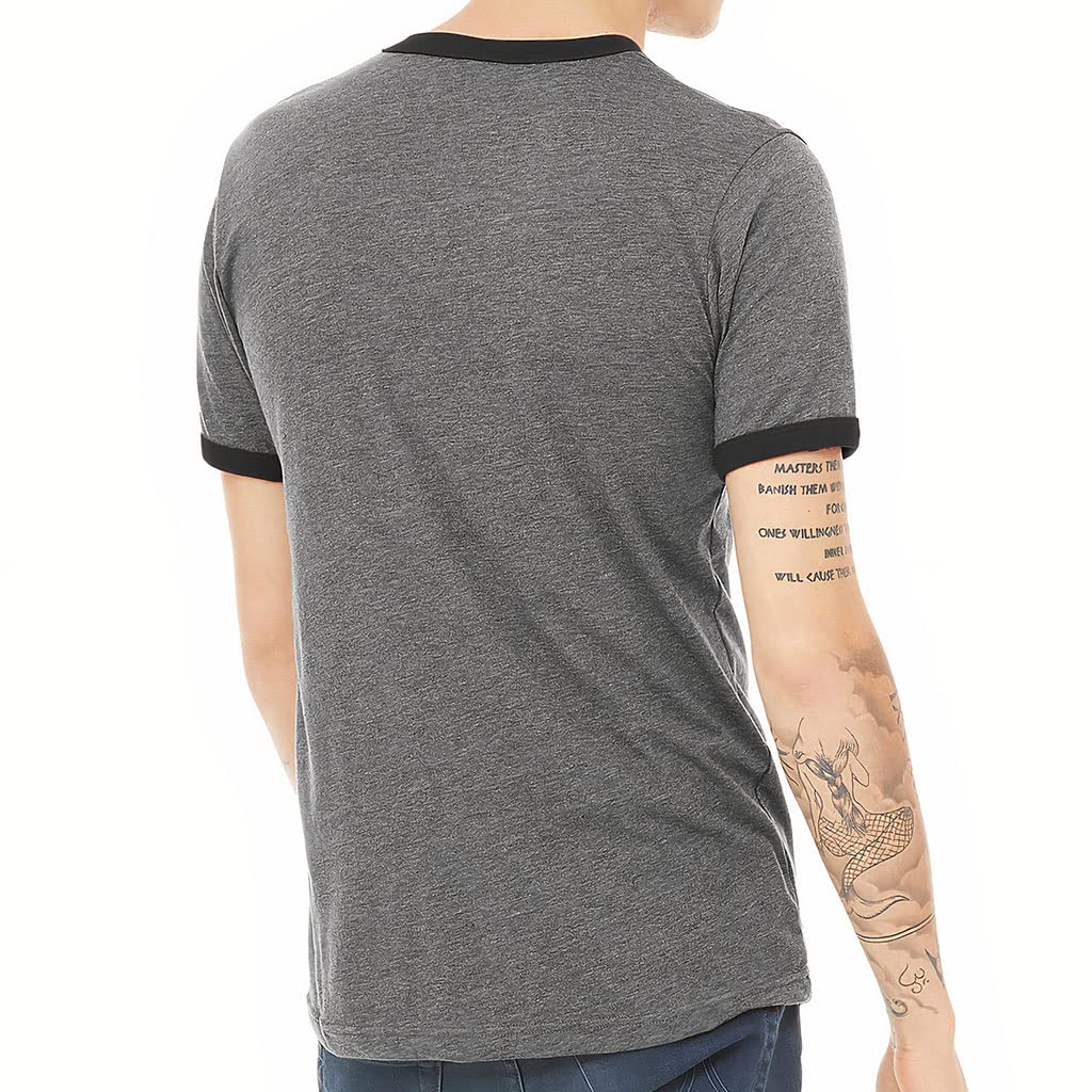 Fast Shipping Custom Ringer T Shirt with Heavy Ribbing Neckline and 100% Cotton Fabric