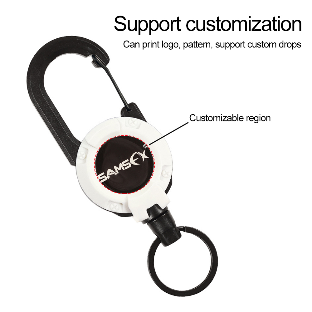 Deyi Badge Reel Multitool Carabiner Badge Holder Retractable Keychain Clip Id Holder Stainless Steel Cord