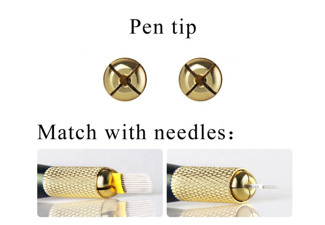 Elegant Multifunctional Manual Tattoo Pen Black Golden Microshading Handpiece