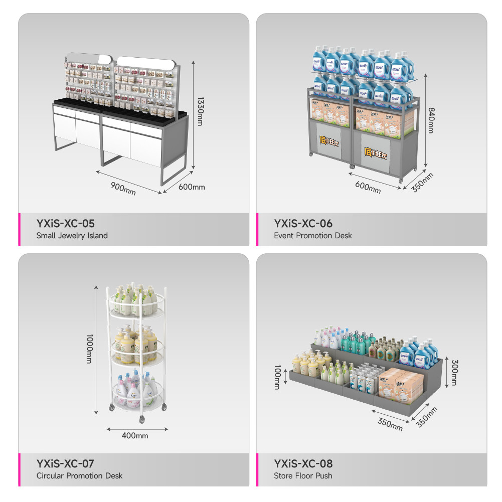 MultiFunctional Universal Promotion Cabinet Gray Skincare Display Shelf For Retail Store Interior Design
