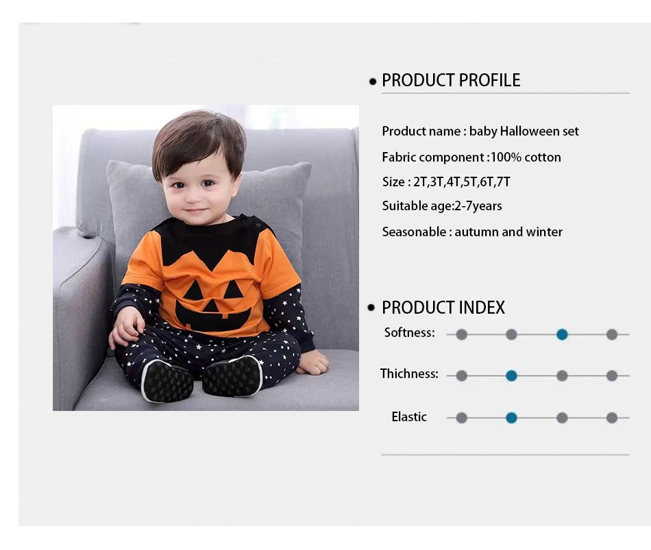 Kids Clothes Children Halloween Pumpkin Infant Bodysuit Jumpsuit Toddler Long Sleeve Pants Hat Cloak Set Baby Romper