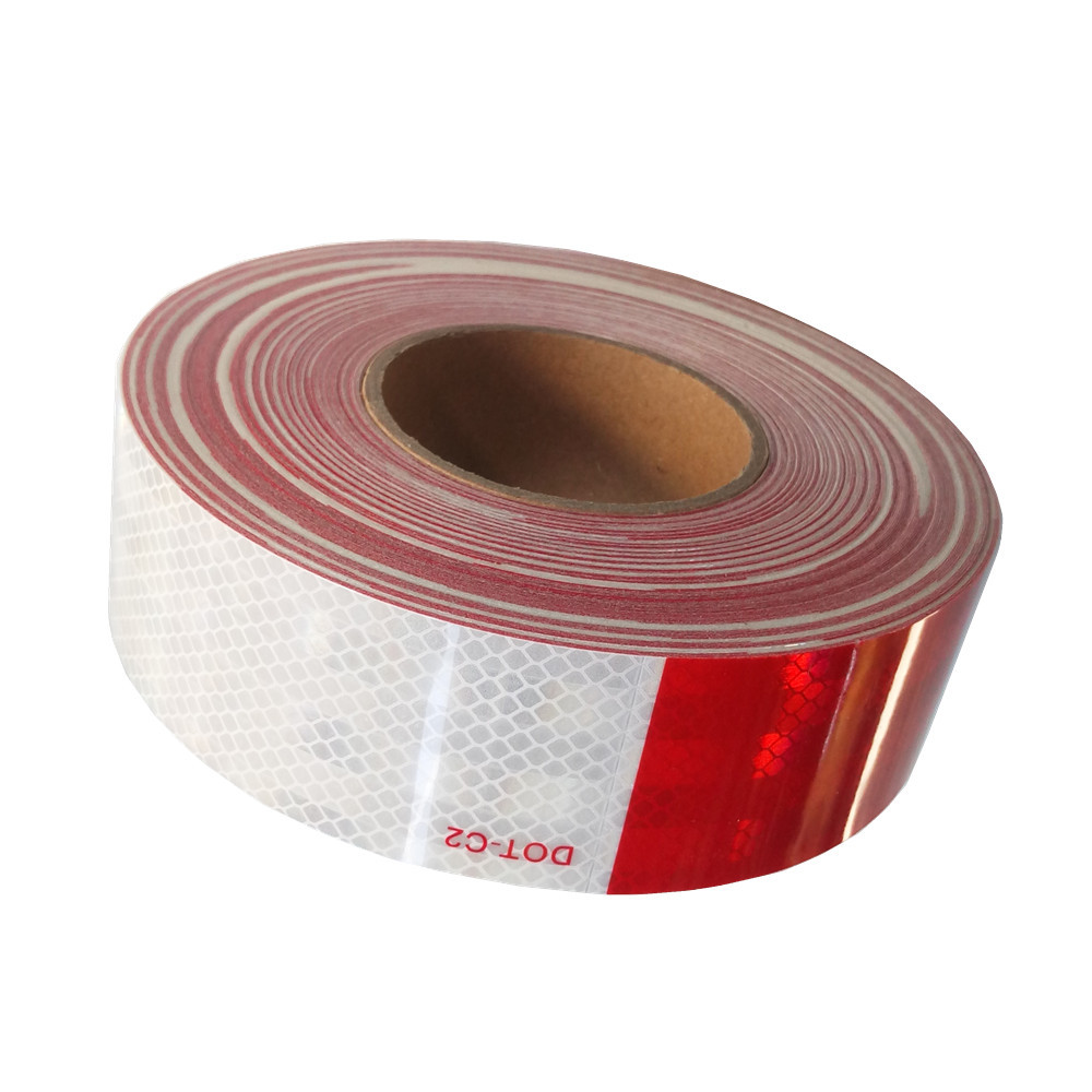 White And Red DOT Strong Adhesive Reflective Tape For Truck And Trailer