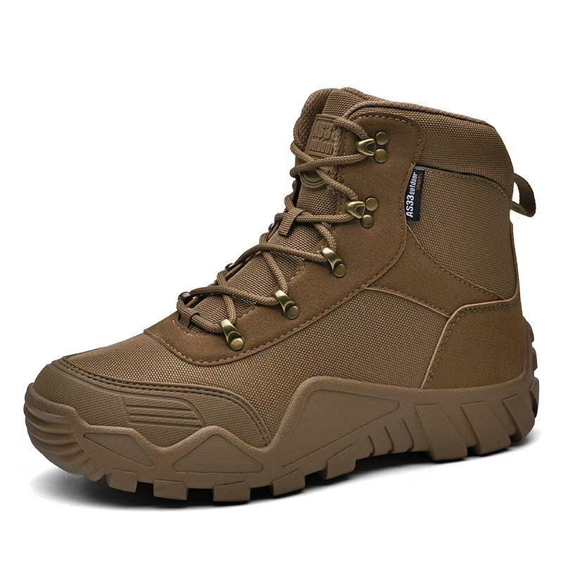 Mid Top Camo Tactical Boots Breathable Sweat Absorbing Large Size Combat Shoes