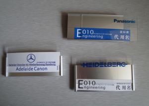 China Engraved Employee Name Tag Badges Insert Paper Printing Magnetic Type on sale