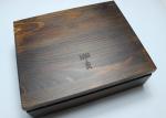 Customized Handmade Wooden Gift Boxes , Darker Wood Color Personalized Wooden