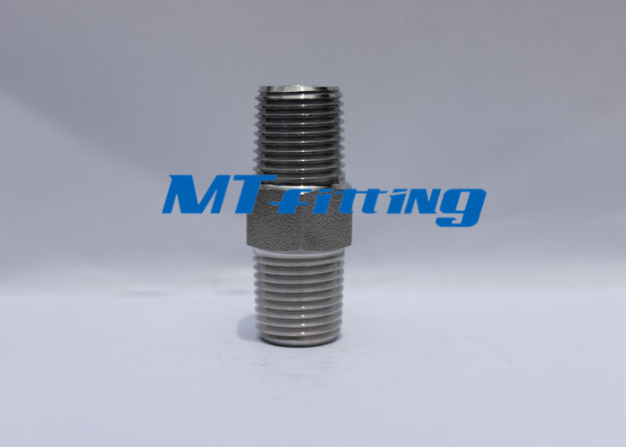 F347 2000LBS Forged High Pressure Pipe Fittings , Stainless Steel Hex Nipple