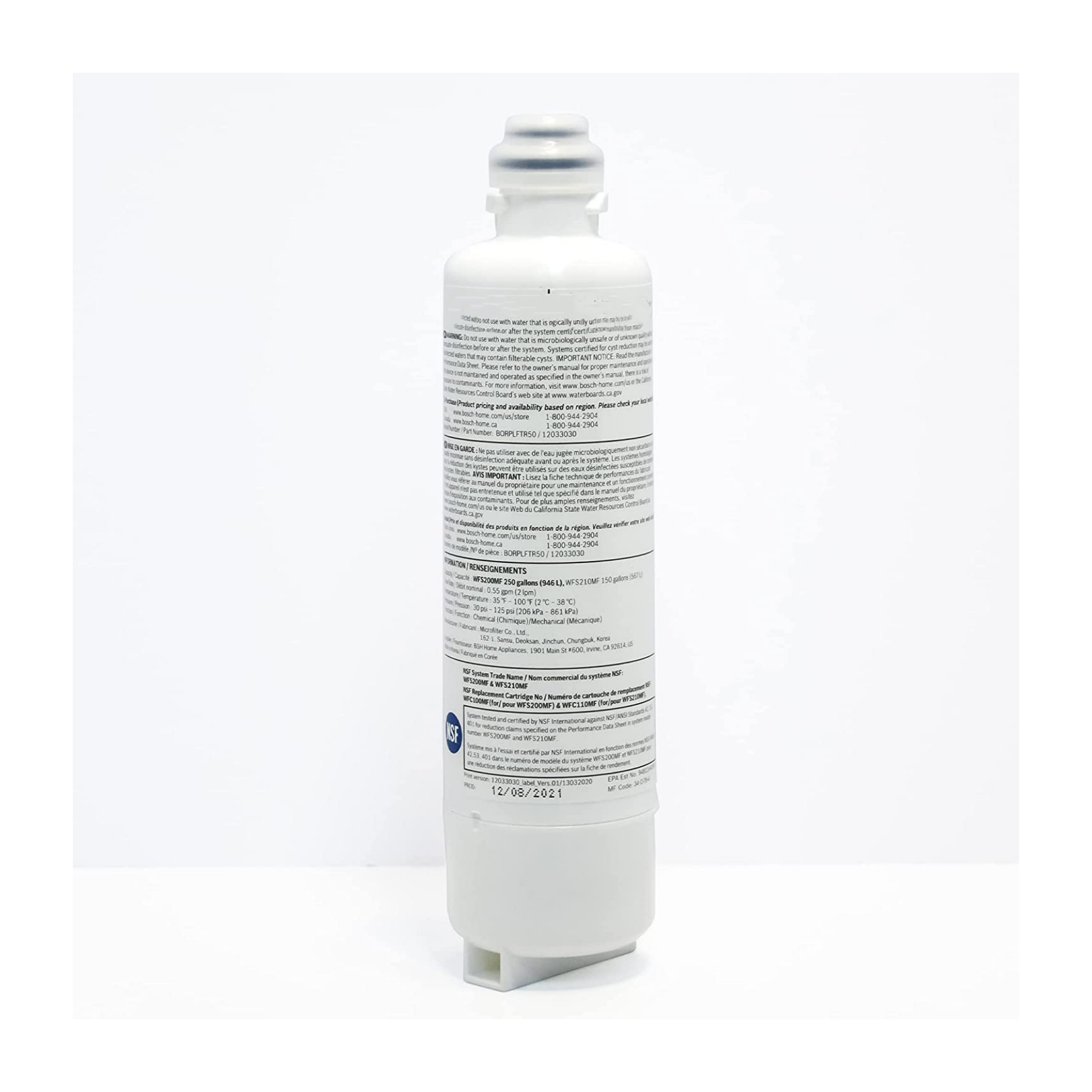 0.5-1Micron Micron Rate Activated Carbon Refrigerator Water Filter for Ultra Clarity Pro