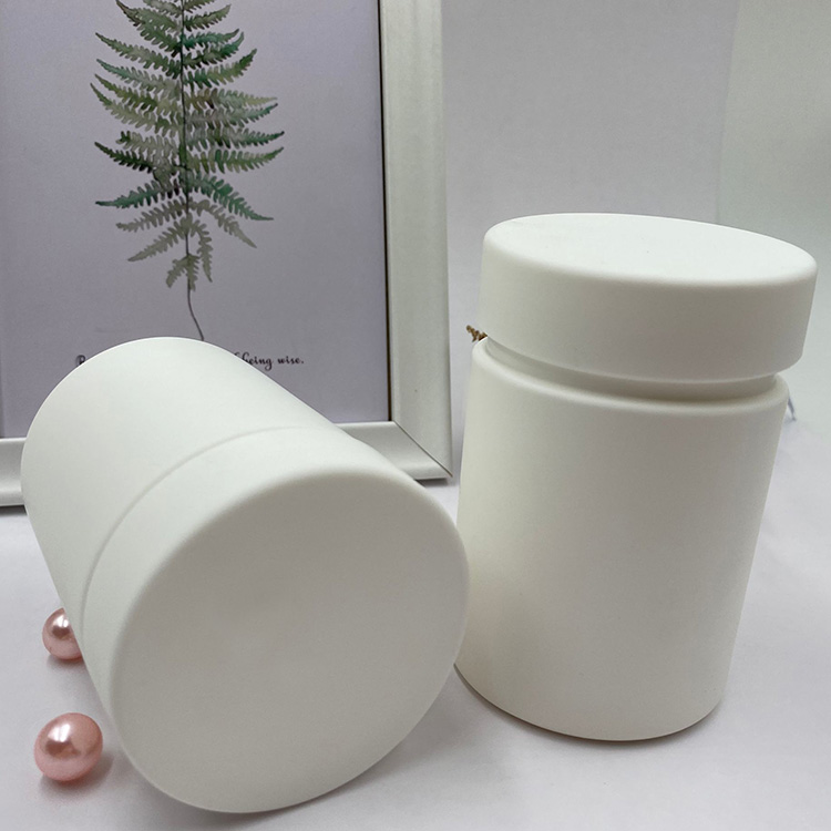 HDPE Body PP Cap Sports Nutrition Pharmaceutical Healthcare Vitamin Supplement Bottles with White Soft Touch Process Jar