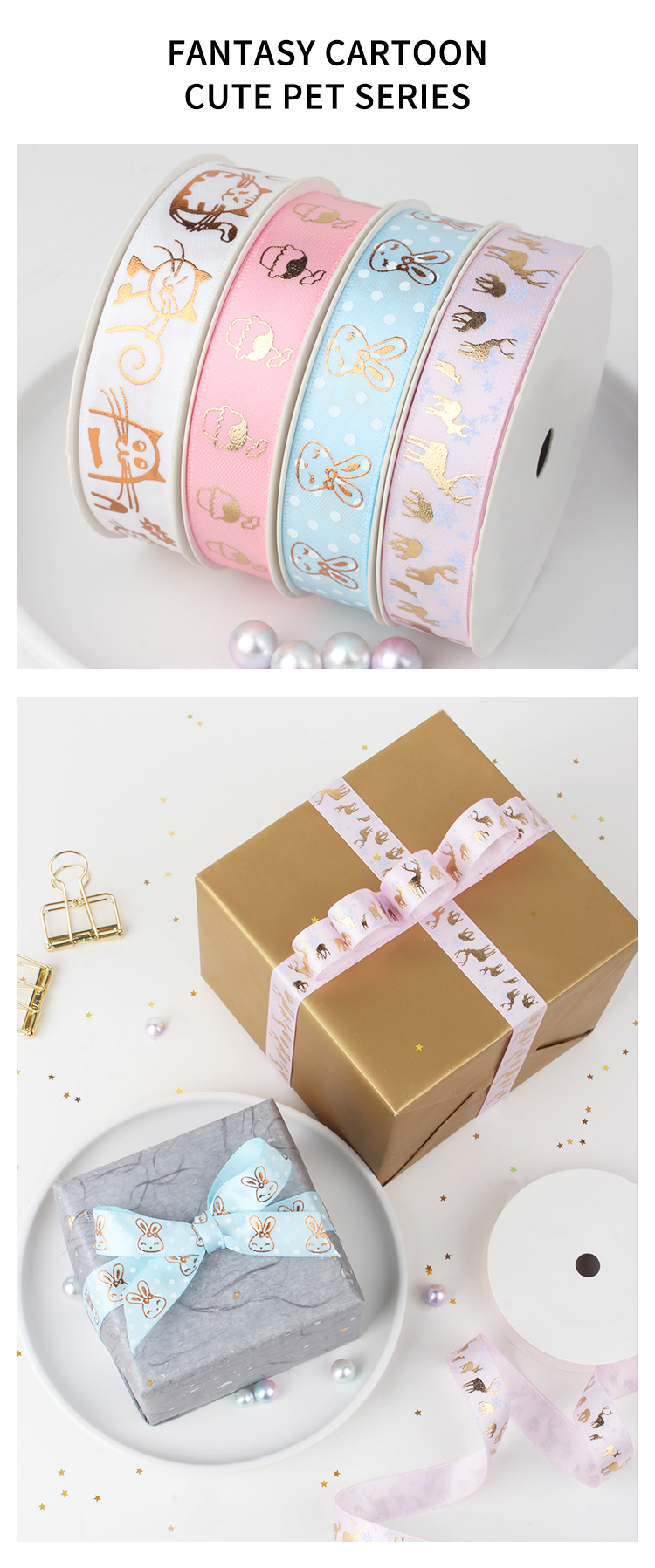 Support Custom Valentine Wedding Print Ribbon Roll Polyester Satin Ribbon Belt