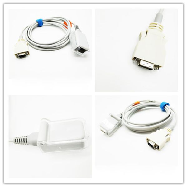 660nm Emission Wavelength Spo2 Cable , 14 Pin Oximeter Probes