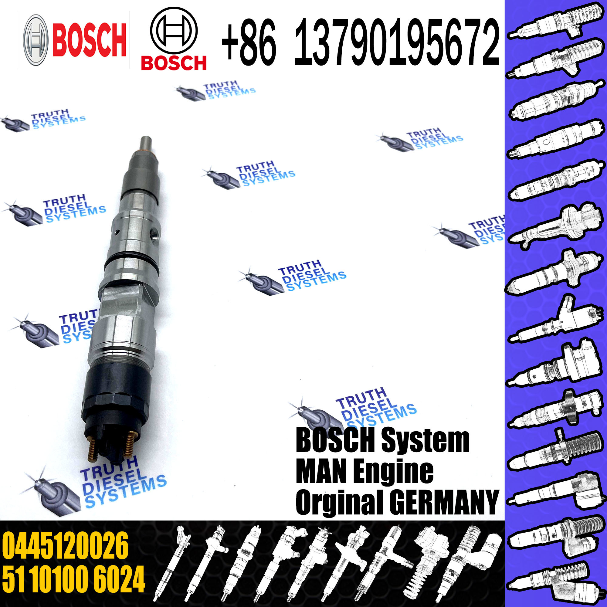 High Quality Brand New Fuel injector 0445120028 0445120026 0445120025 for Diesel Engine