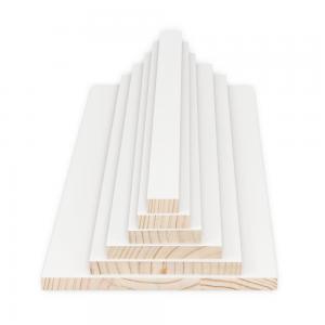 China White Paint Strip Wood Moulding Frame Primed MDF Moulding Baseboard on sale