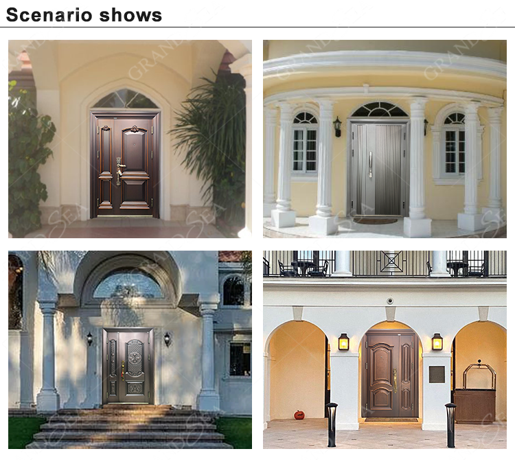 Top Grade Classical Security Stainless Steel Single Swing Entry Door External Main Front Entry Stainless Steel Security Doors