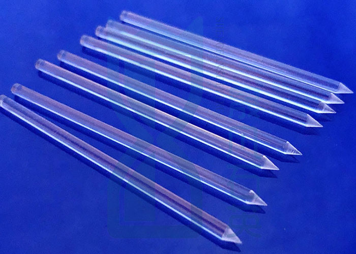 End Clear Fused Quartz Rod Cone Shape For Heating
