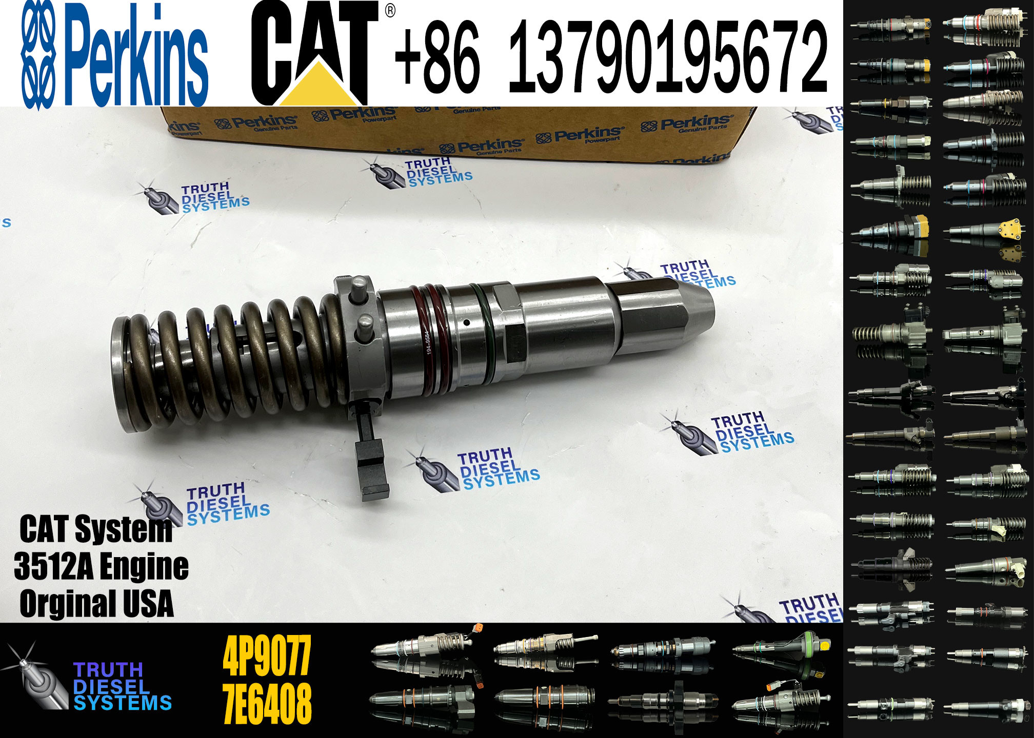 Hangood construction machinery parts Fuel injection spare parts fuel injector 4P9077 for 3066 engine part