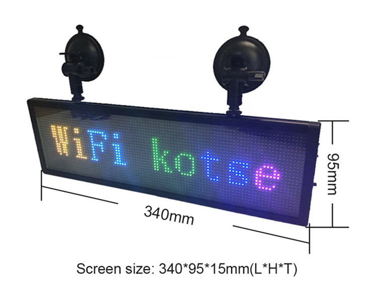Wifi 4G USB Control Led P6 P8 P10 Car Window Display Screen