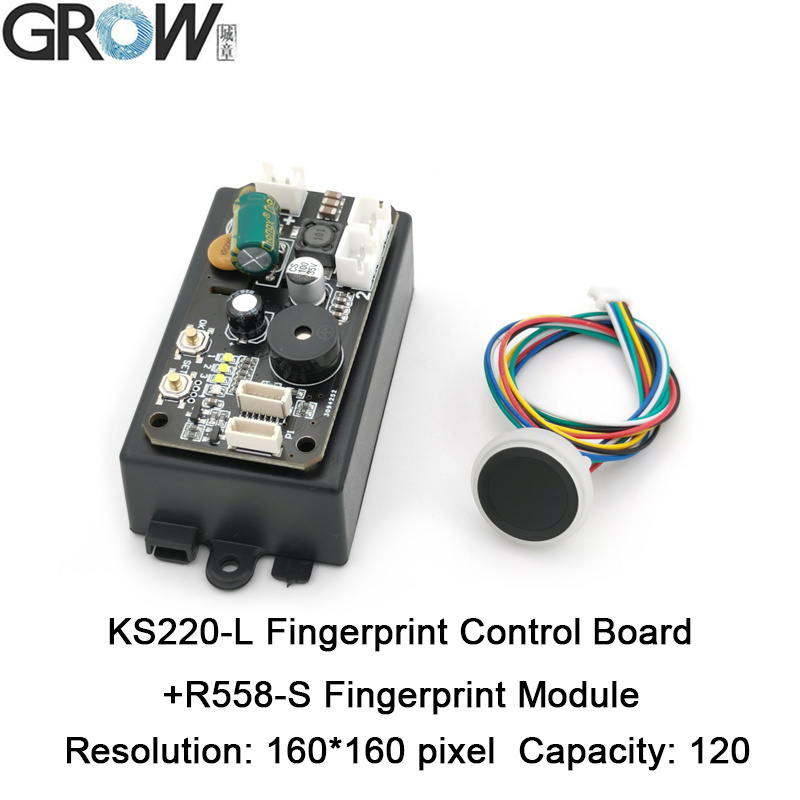 Ks220-L+R558-S DC30-75V Fingerprint Control Board 2 Relays Admin/User Funtion Self-Locking/Jog/Ignition Mode