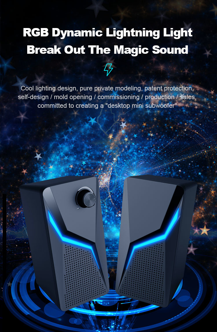 3.5mm audio jack 2.0 PC Speakers With Good Bass For Home Theater Music System