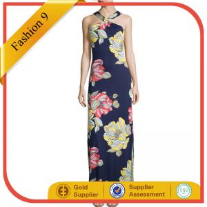 Quality Floral-Print Maxi Halter Dress maxi dress for sale