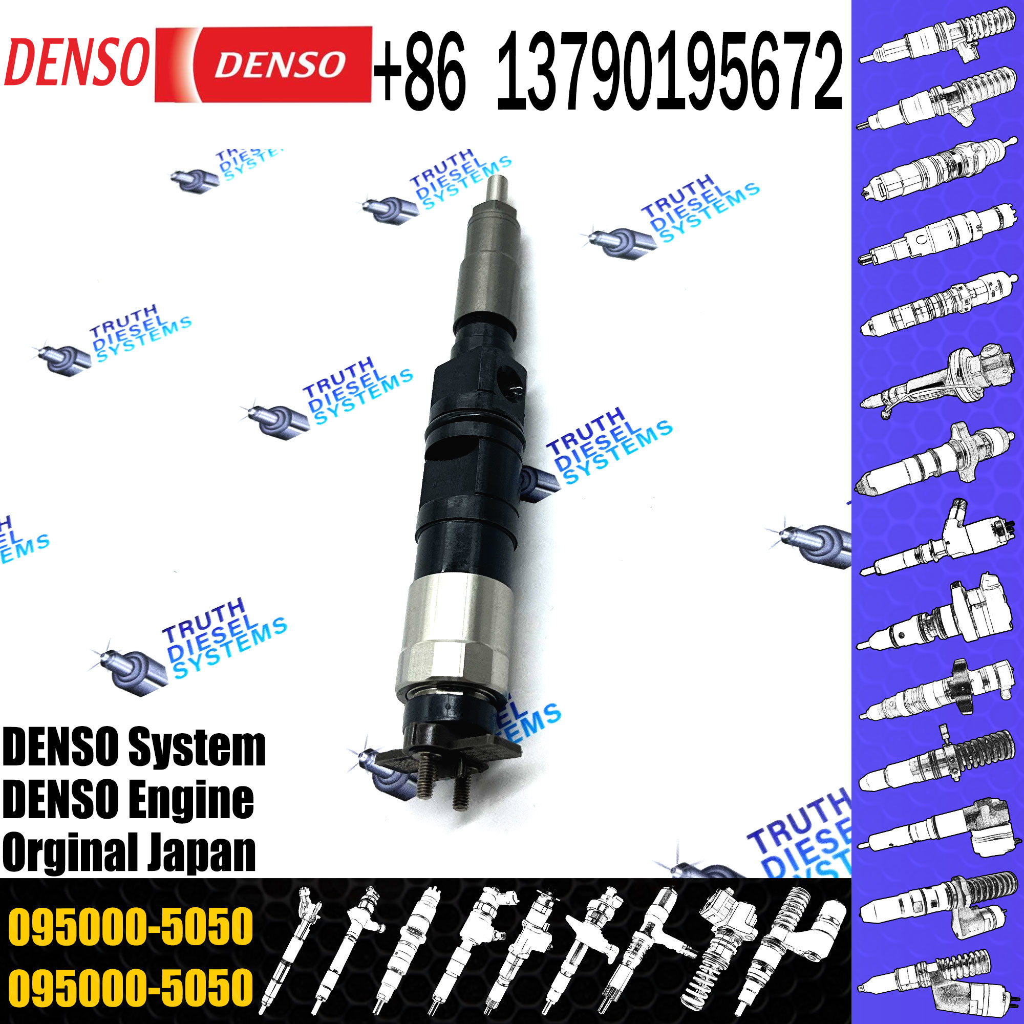 Common Rail Diesel Fuel Injector 095050-5050 RE507860 RE516540 RE519730 RE501924
