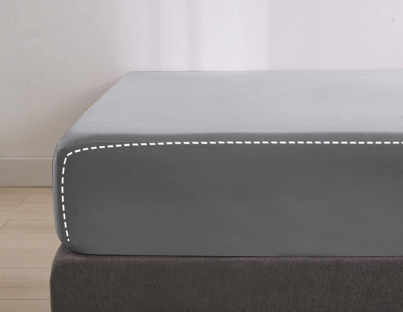 Extra Deep Pocket 100% Polyester Microfiber Solid Pattern Fitted Sheet for 14" or 15" Mattress