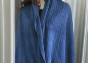 Quality Popular Bule Acrylic Knit Scarf Sweater Wrap Shawl Customized Design for sale