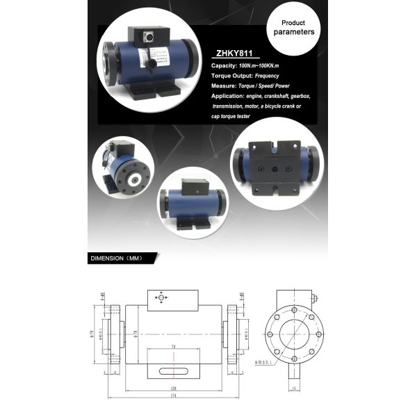 Series Torque Sensor 100Nm 500Nm 1000Nm 2000Nm 5000Nm Rotary Flange to Flange Torque Sensor Transducer with Power Supply