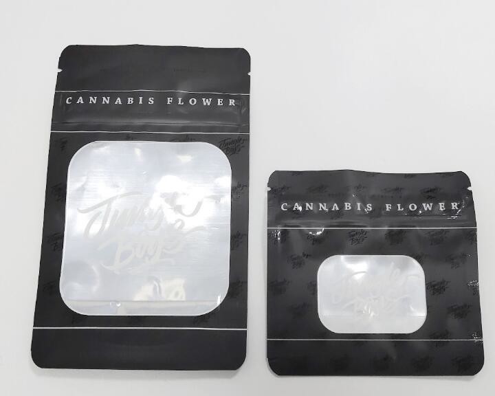Custom k smell proof bag plastic stand up pouch with aluminum foil clear window tobacco leaf bag