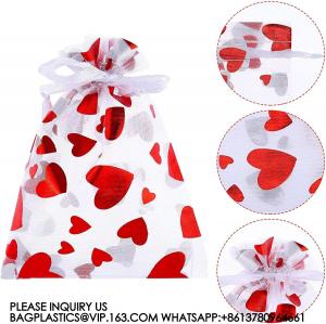 Quality Organza Jewelry Pouches, Pouch Drawstring Bags For Jewelry Packaging Valentine
