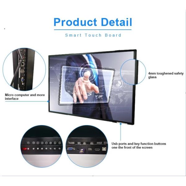 178 Degree 49" 400cd/sqm Multi Touch Interactive Whiteboards