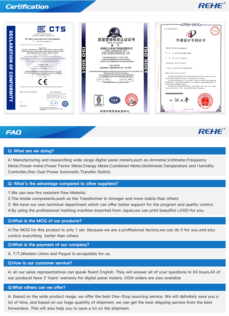 Display Simple Operation Intelligent 96*96mmThree Phase Multi-function Meter CN-3D3Y
