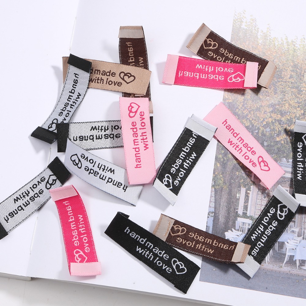 Tagless Clothing Label for Clothes accessories Garment Size Woven Folded Label