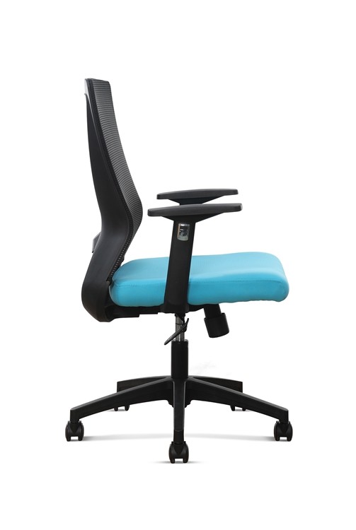 0.175 CBM Blue Mesh Office Swivel Chair Locking Mechanism PU Castors
