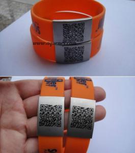 China Factory produce medical alert bracelet,Custom size silicone ID Wrist with engraved logo on sale
