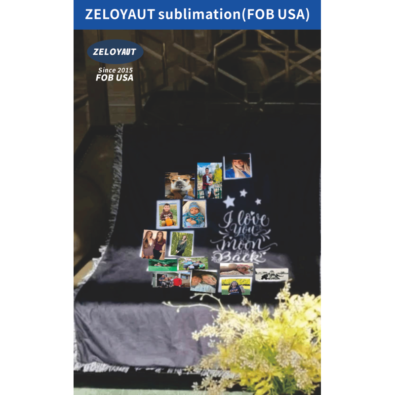 ZELOYAUT Sublimation Moon Shape Grounded Throw Blanket100% Polyester Personalized Blank Throw Blanket Custom Logo Custom Design
