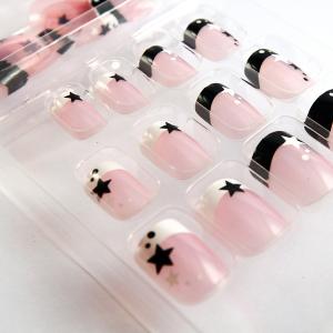 Quality French Manicure Glitter Fake Nails for sale