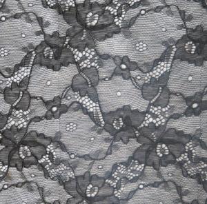China Black Stock Color high quality Elastic Flower Lace Fabric FNS1948 on sale