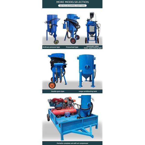 Dry / Wet Movable Portable Sandblasting Machine Dust Free Sandblaster Machine