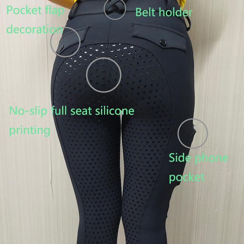 Full Seat Silicone Brown Horse Riding Pants 280gsm Moisture Wicking