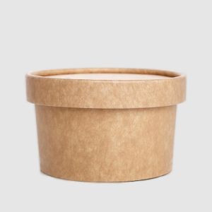 Quality 16oz Custom Printed Disposable Kraft Paper Soup Cup Soup Container With Paper Lid for sale
