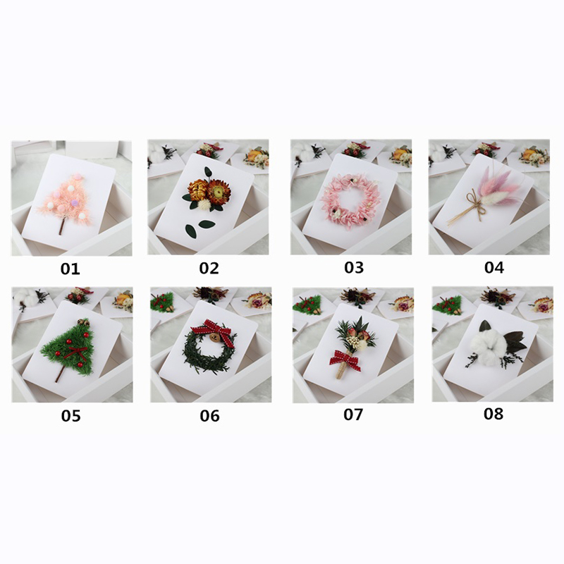 Custom Color Dried Flower Cards , Handmade Floral Cards For Valentine's Day Present