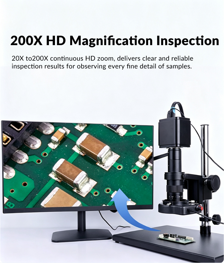 Professional 4K Electronic Measuring Microscope Support Point Line Circle Angle Measurement for Precision Component Testing